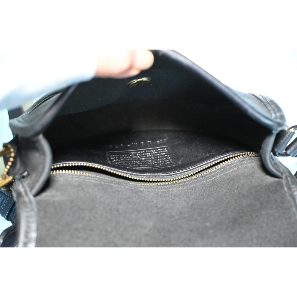 Vintage Coach Black Leather Crossbody Bag Turn Lock Flap USA 9981 - Picture 11 of 16
